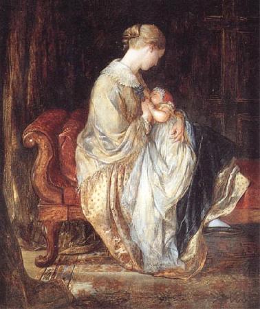 Charles west cope RA The Young Mother Norge oil painting art
